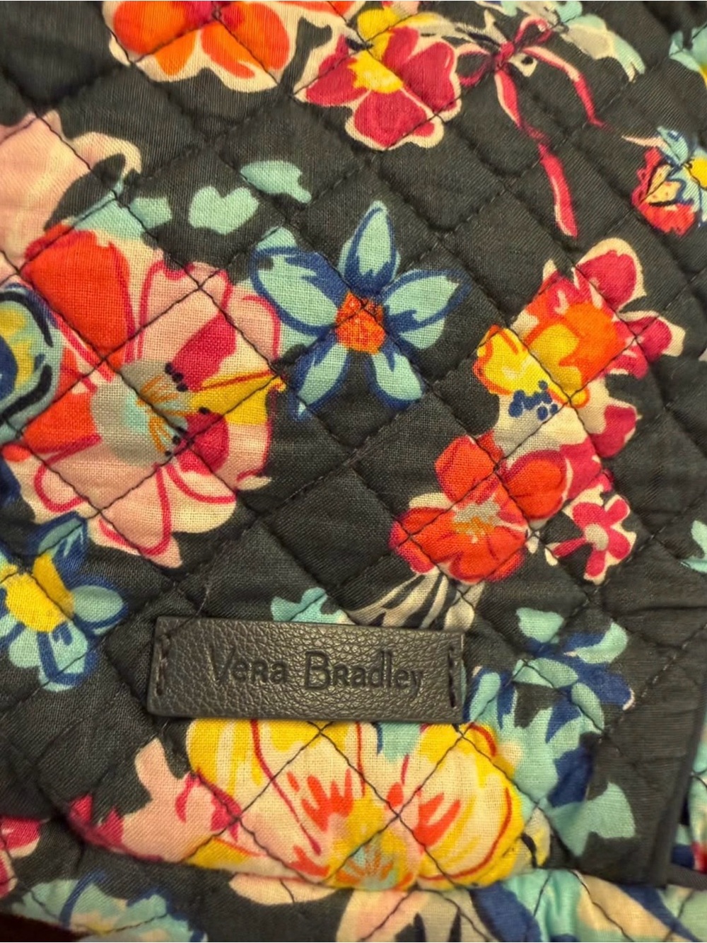 Vera Bradley Floral Quilted Mini Backpack - Black with Multicolor Flowers - Picture 4 of 4